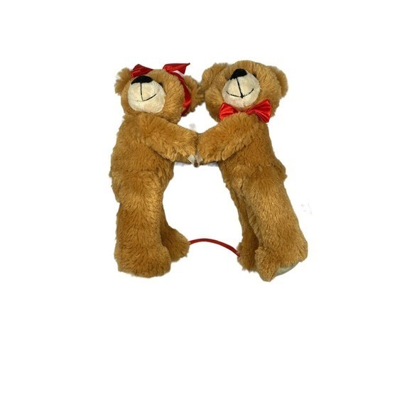 Progressive Plush Bear Couple In Love Red Ribbon Valentine‎ Connected Twiins - Picture 7 of 7
